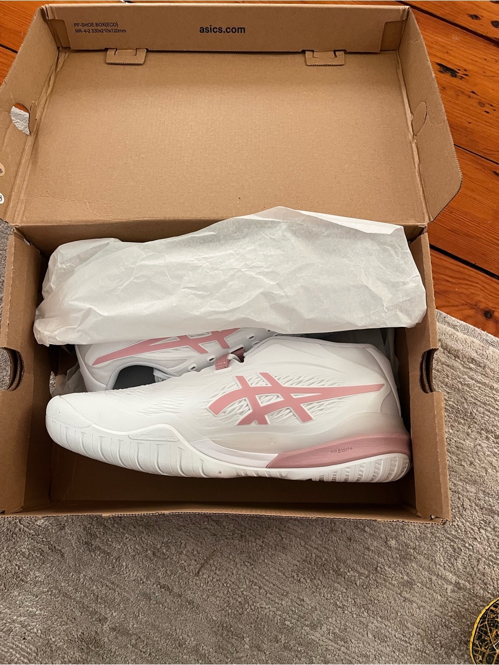 ASICS Women’s Court Shoes White and Pink Athletic Shoes